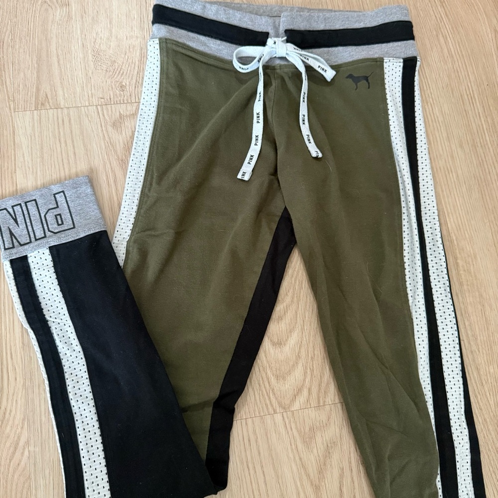 Victoria's Secret PINK Olive and Black Joggers